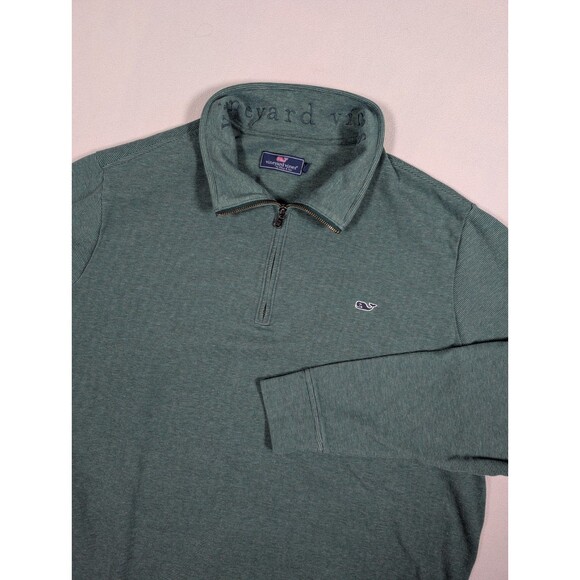 Vineyard Vines Men's 1/4 Zip Saltwater Knit Pullover 2XT Green Preppy Casual - Picture 1 of 8